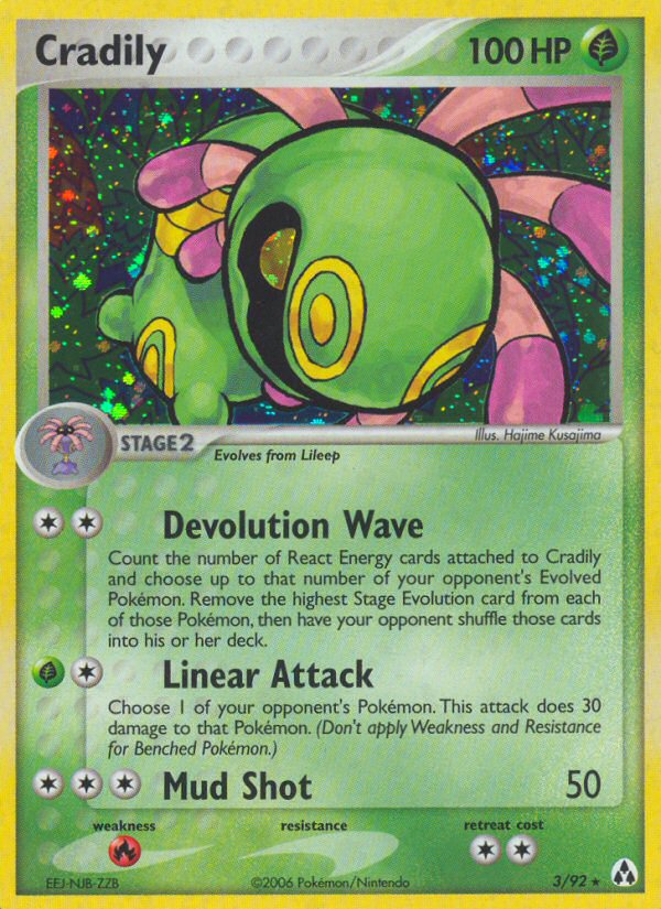 Cradily 3 Rare Holo card from Legend Maker