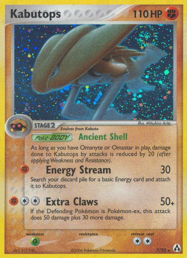 Kabutops 7/92 Rare Holo card from Legend Maker