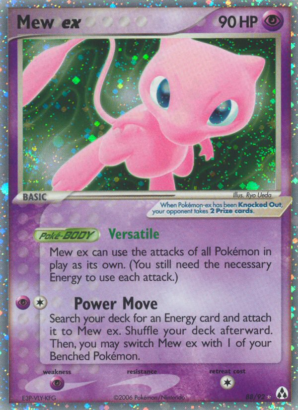 Mew ex 88/92 Rare Holo EX card from Legend Maker