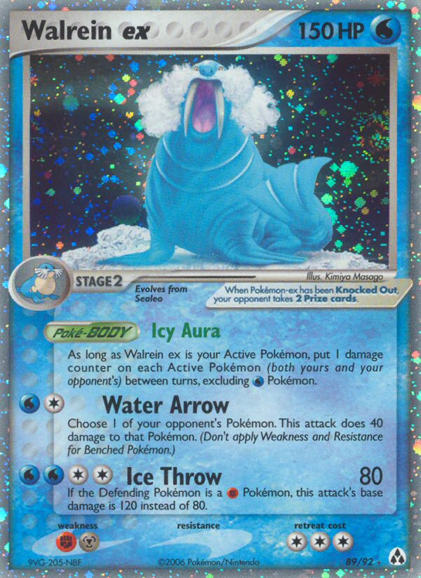 Walrein ex 89 Rare Holo EX card from Legend Maker