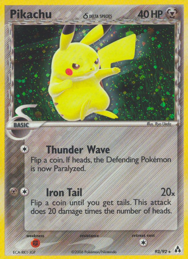 Pikachu δ 93/92 Rare Secret card from Legend Maker