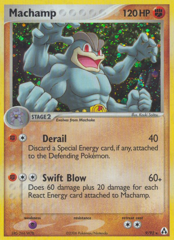 Machamp 9 Rare Holo card from Legend Maker