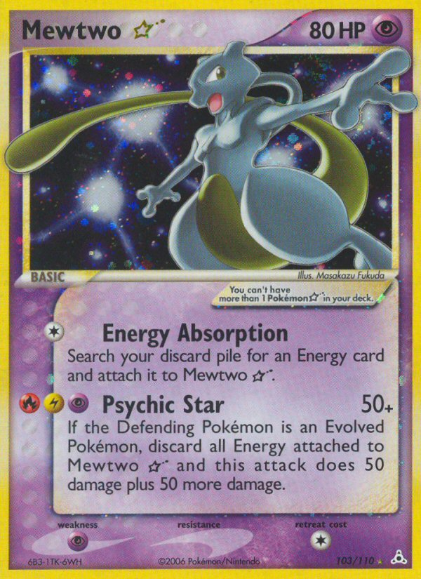 Mewtwo ★ 103 Rare Holo Star card from Holon Phantoms