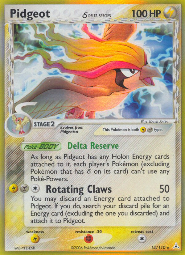 Pidgeot δ 14 Rare Holo card from Holon Phantoms
