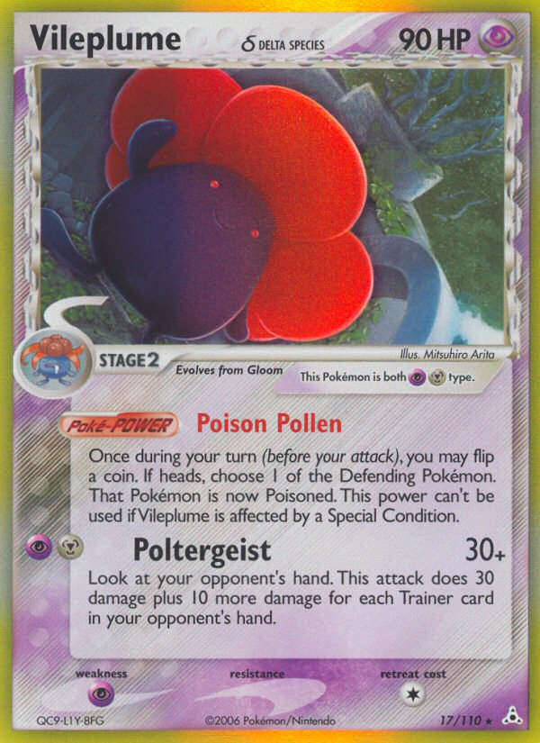 Vileplume δ 17 Rare Holo card from Holon Phantoms