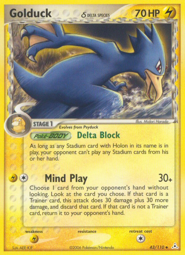 Golduck δ 43 Uncommon card from Holon Phantoms