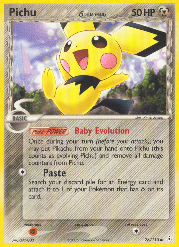 Pichu δ 76/110 Common card from Holon Phantoms