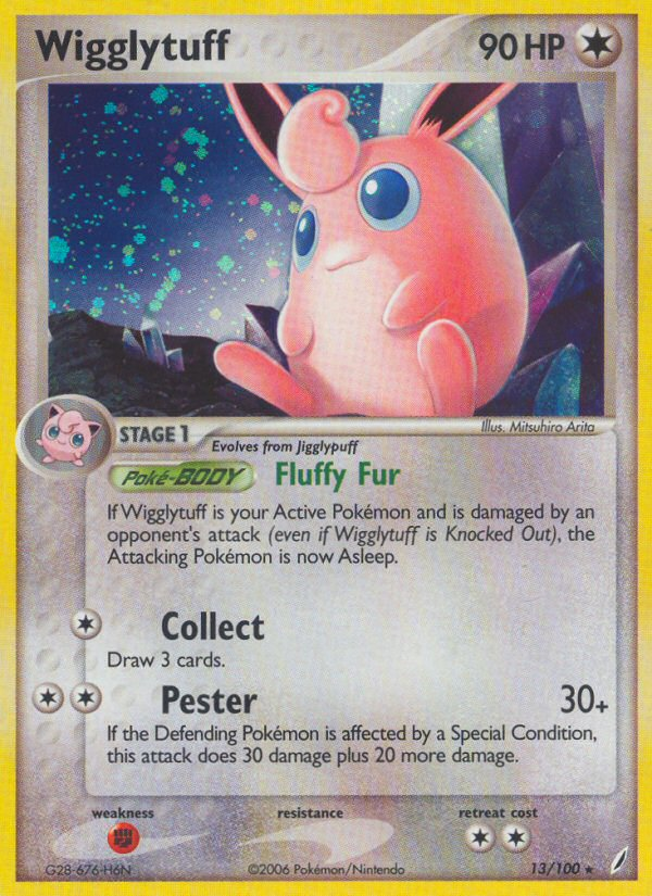 Wigglytuff 13 Rare Holo card from Crystal Guardians