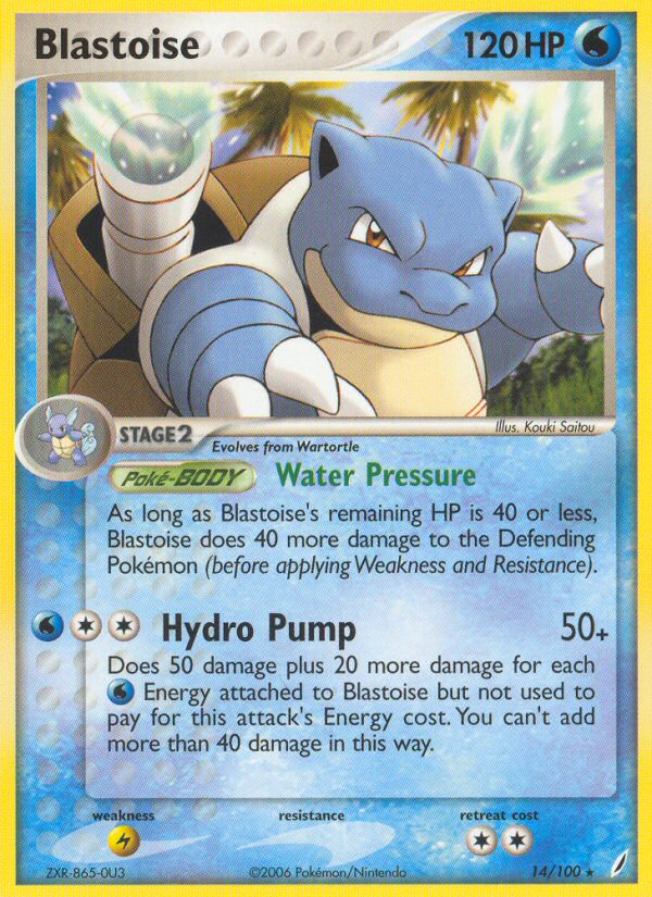 Blastoise 14 Rare card from Crystal Guardians
