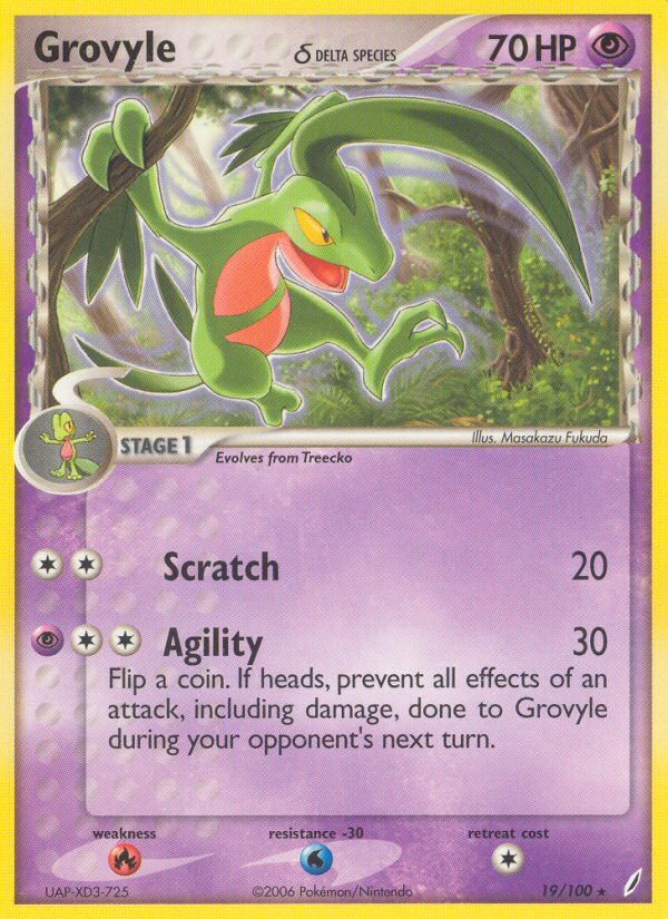 Grovyle δ 19 Rare card from Crystal Guardians