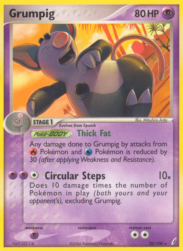 Grumpig 20 Rare card from Crystal Guardians
