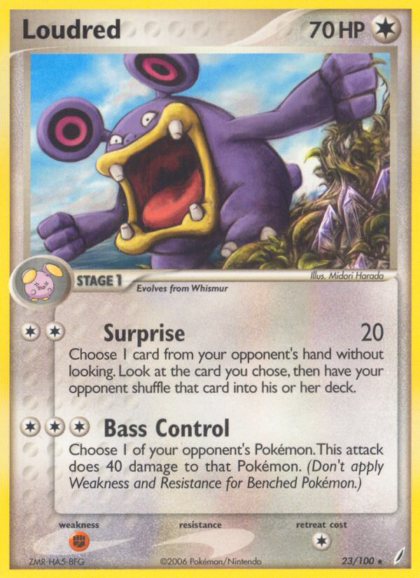 Loudred 23/100 Rare card from Crystal Guardians