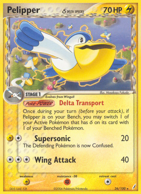Pelipper δ 26 Rare card from Crystal Guardians