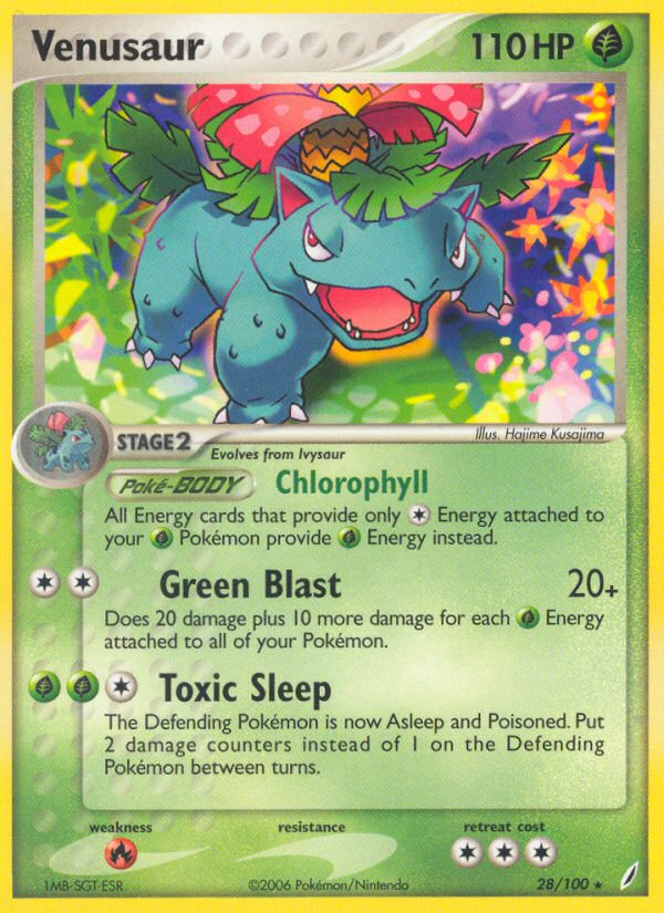 Venusaur 28 Rare card from Crystal Guardians