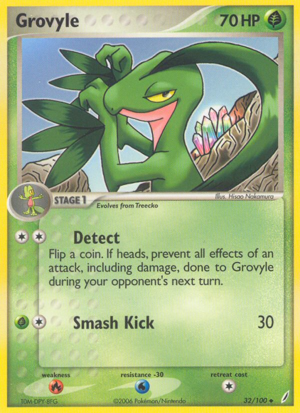 Grovyle 32 Uncommon card from Crystal Guardians