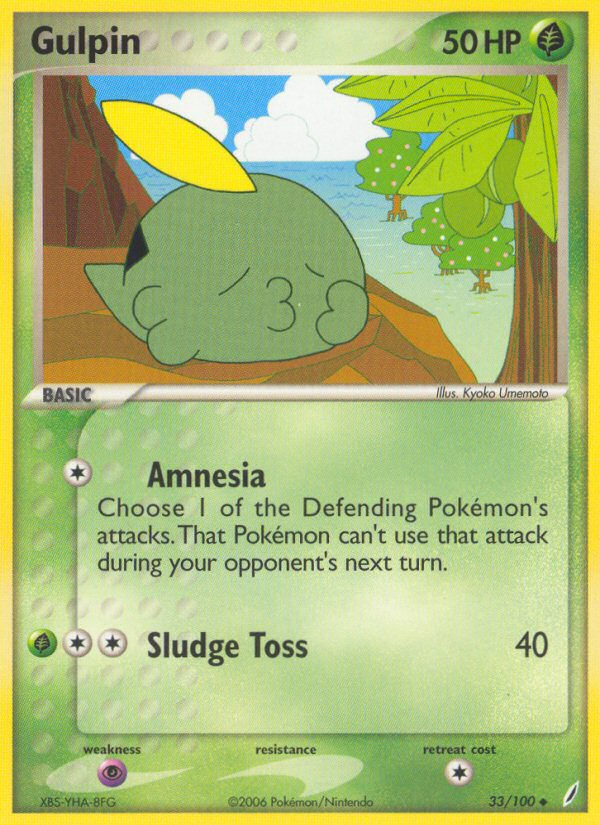 Gulpin 33/100 Uncommon card from Crystal Guardians