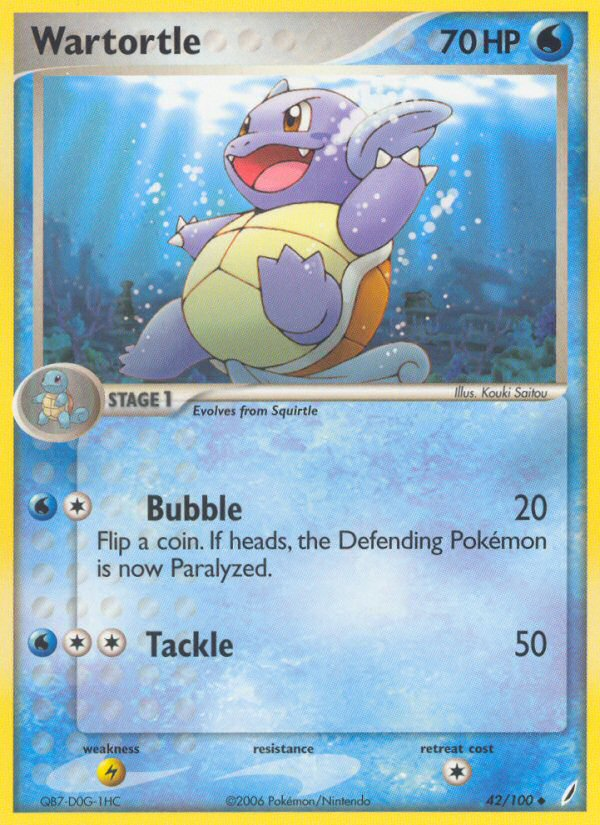 Wartortle 42 Uncommon card from Crystal Guardians