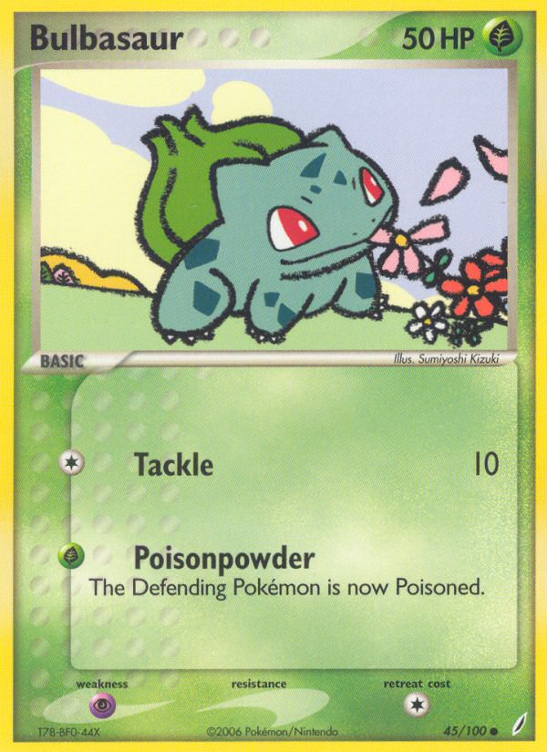 Bulbasaur 45/100 Common card from Crystal Guardians
