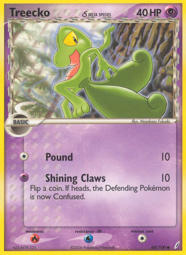 Treecko δ 68 Common card from Crystal Guardians