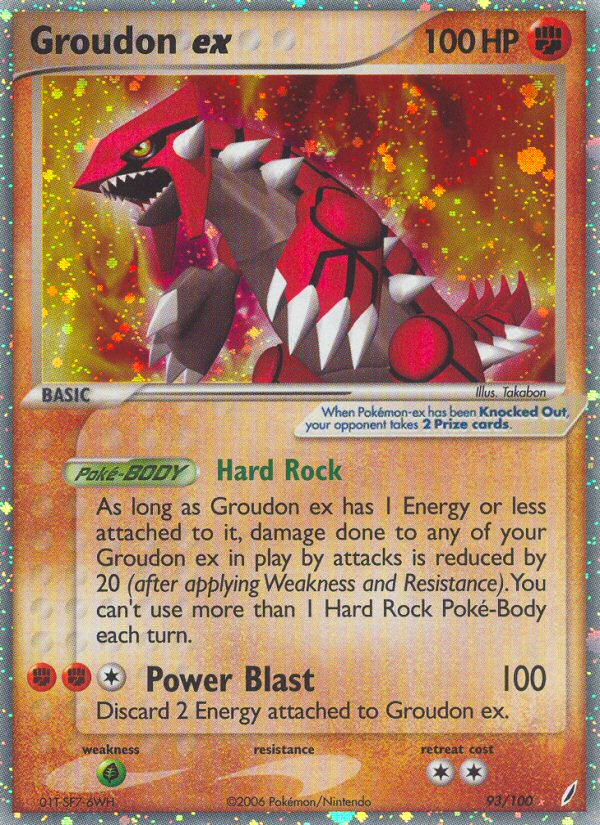 Groudon ex 93 Rare Holo EX card from Crystal Guardians