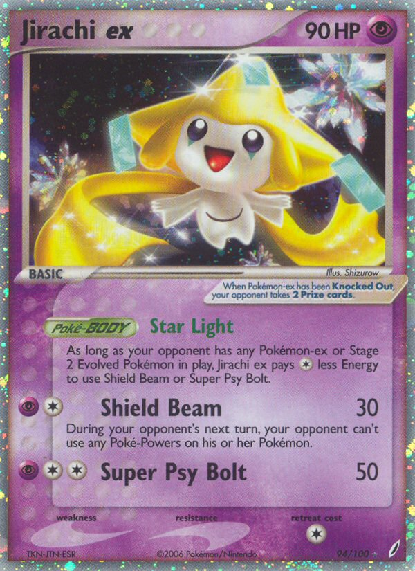 Jirachi ex 94 Rare Holo EX card from Crystal Guardians