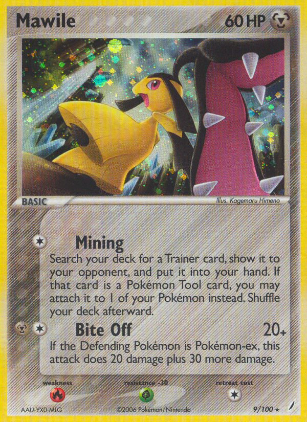 Mawile 9/100 Rare Holo card from Crystal Guardians