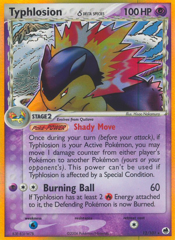 Typhlosion δ 12 Rare Holo card from Dragon Frontiers