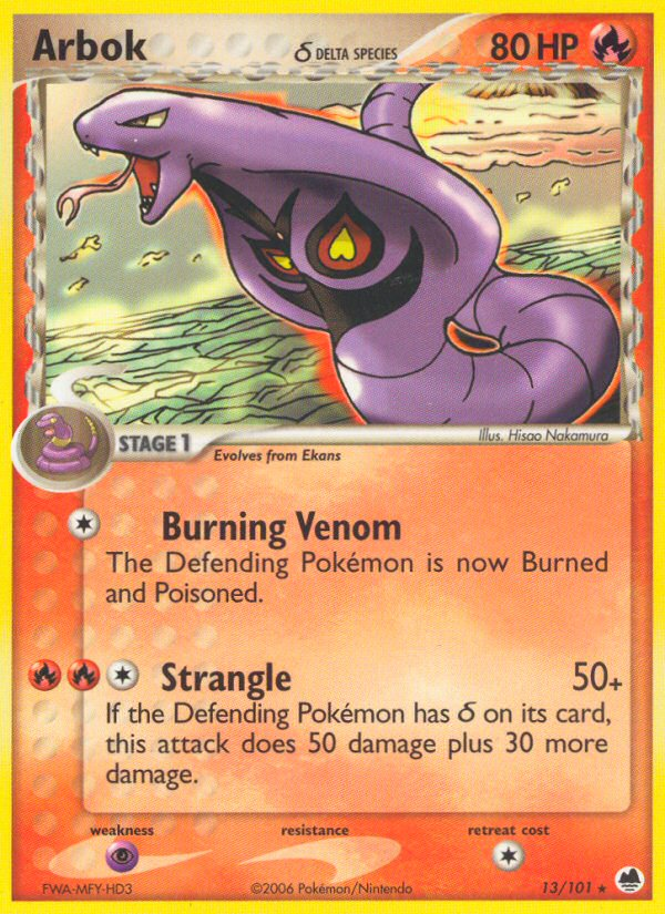 Arbok δ 13/101 Rare card from Dragon Frontiers
