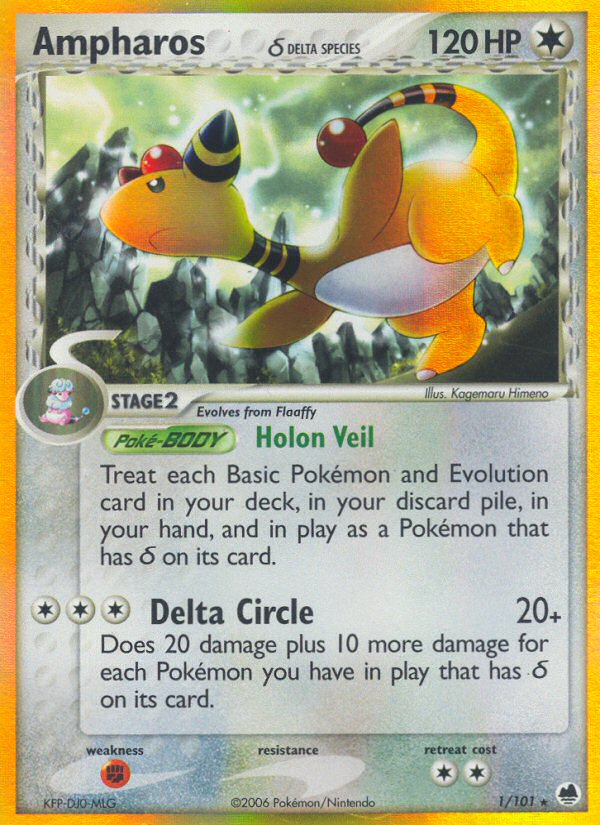 Ampharos δ 1 Rare Holo card from Dragon Frontiers