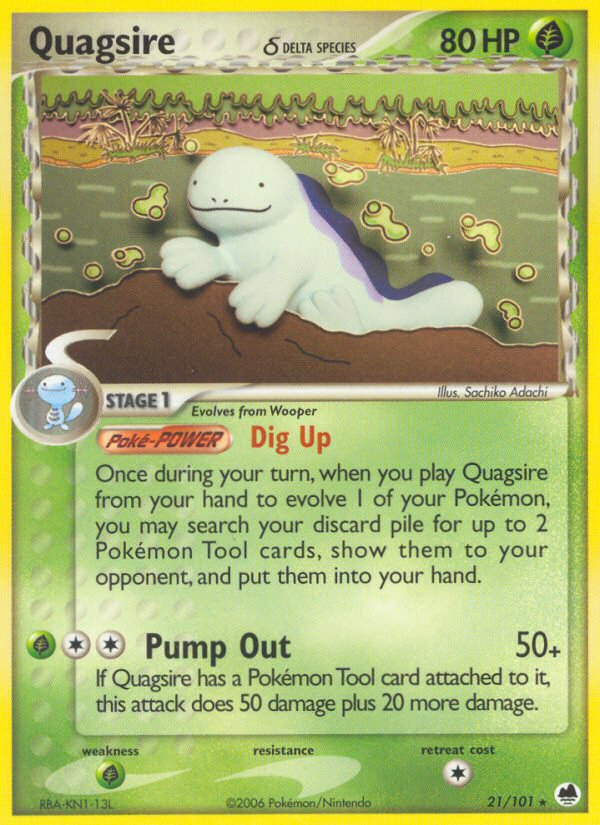 Quagsire δ 21 Rare card from Dragon Frontiers