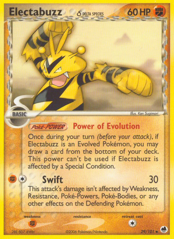 Electabuzz δ 29/101 Uncommon card from Dragon Frontiers