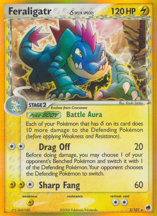 Feraligatr δ 2/101 Rare Holo card from Dragon Frontiers