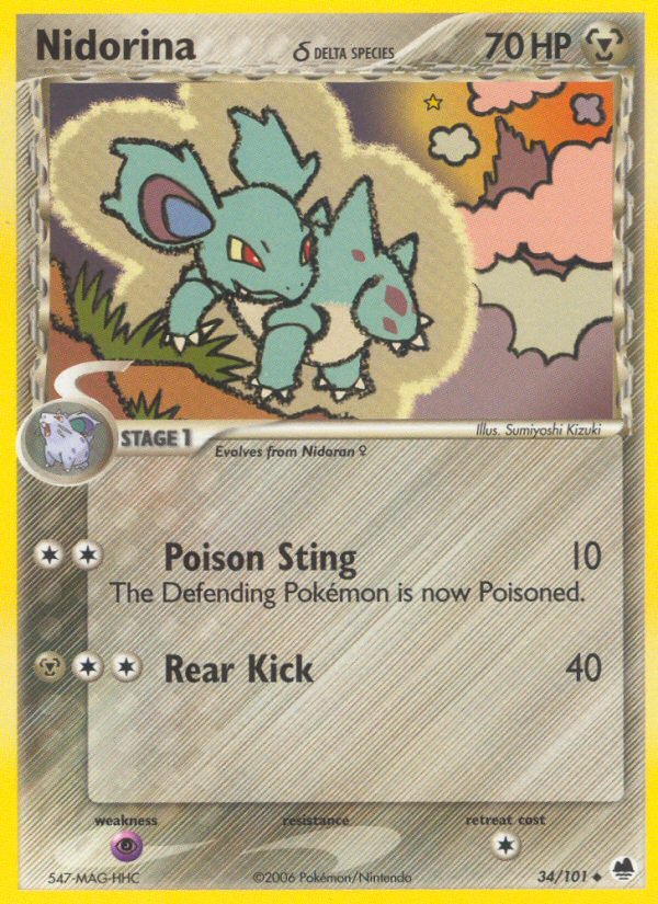 Nidorina δ 34 Uncommon card from Dragon Frontiers