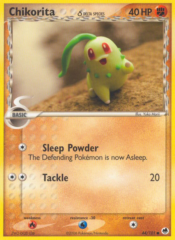 Chikorita δ 44/101 Common card from Dragon Frontiers