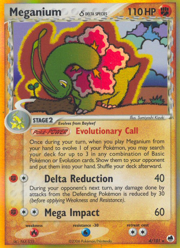 Meganium δ 4 Rare Holo card from Dragon Frontiers