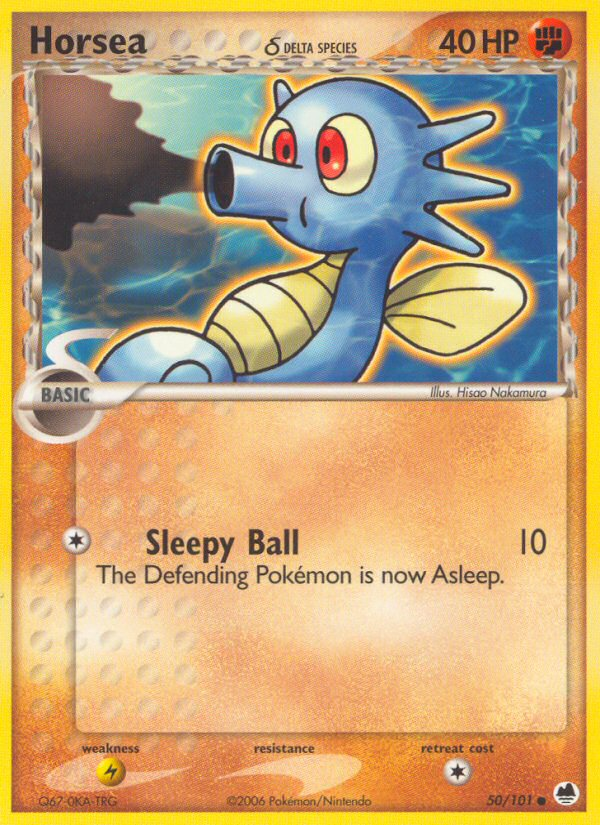 Horsea δ 50 Common card from Dragon Frontiers