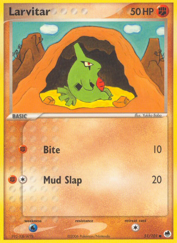 Larvitar 51 Common card from Dragon Frontiers