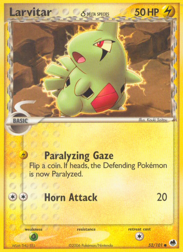 Larvitar δ 52 Common card from Dragon Frontiers