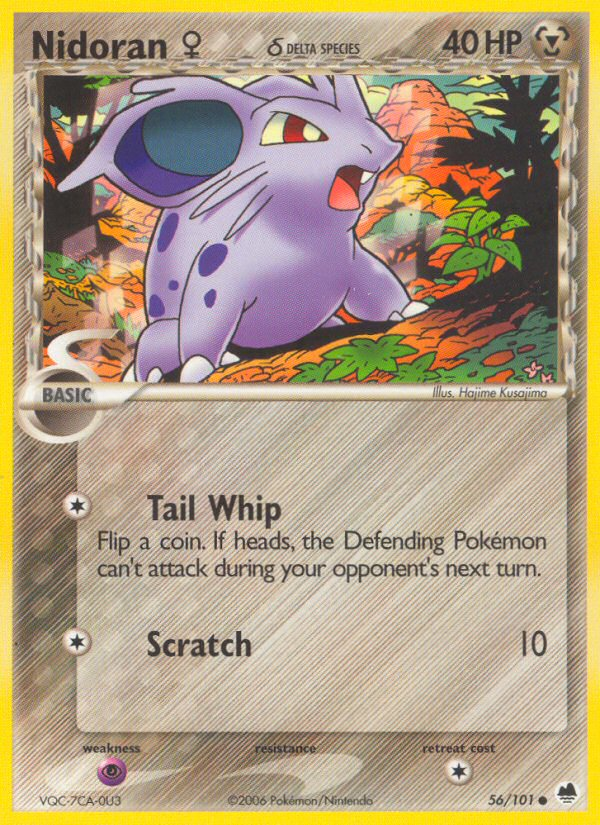Nidoran ♀ δ 56 Common card from Dragon Frontiers