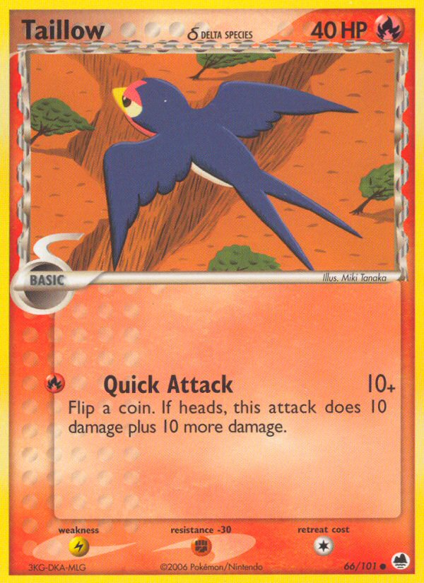 Taillow δ 66/101 Common card from Dragon Frontiers