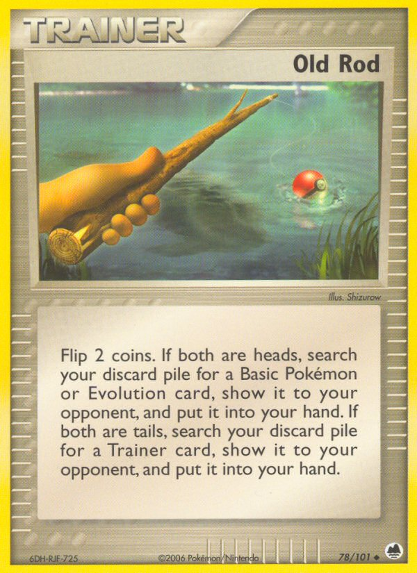 Old Rod 78/101 Uncommon card from Dragon Frontiers