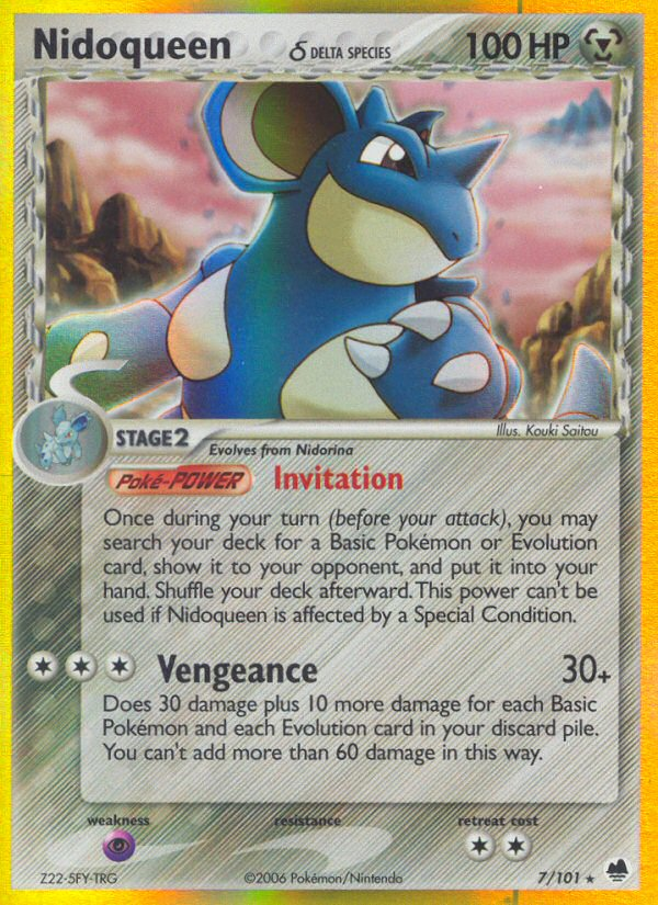 Nidoqueen δ 7/101 Rare Holo card from Dragon Frontiers