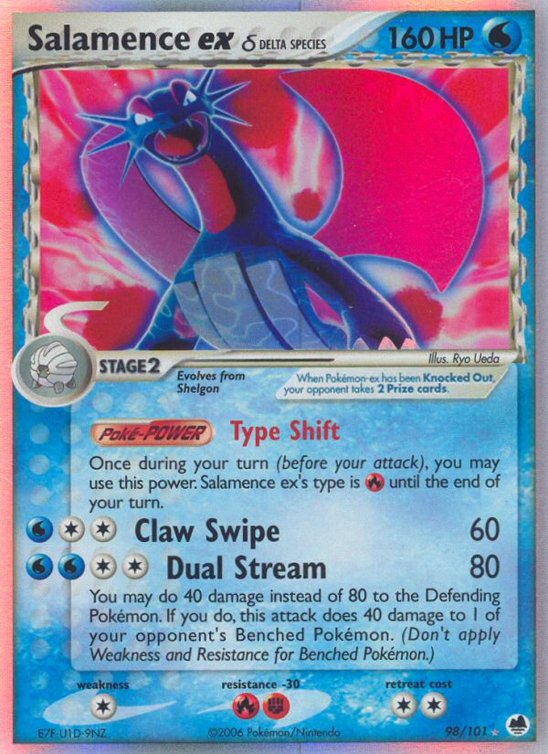 Salamence ex δ 98 Rare Holo EX card from ex15