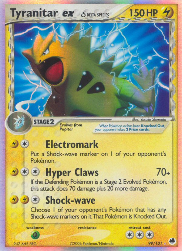 Tyranitar ex δ 99/101 Rare Holo EX card from Dragon Frontiers