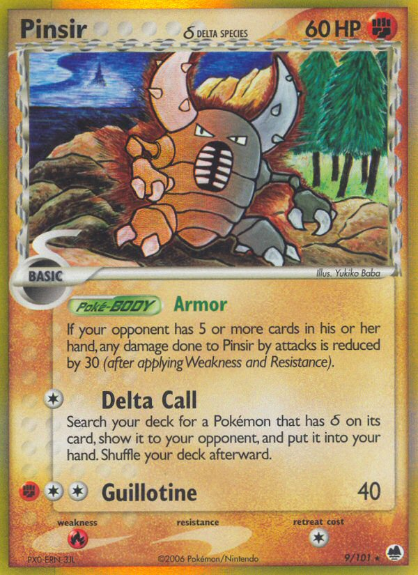 Pinsir δ 9/101 Rare Holo card from Dragon Frontiers