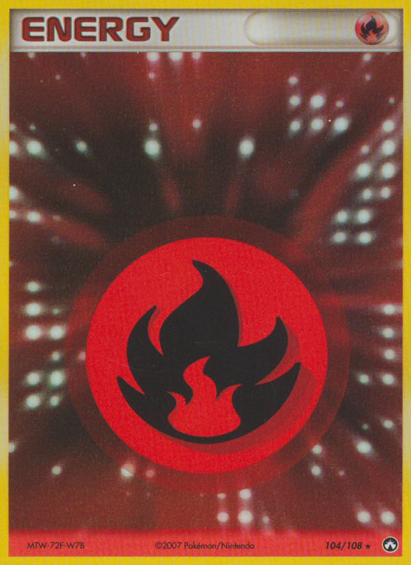 Fire Energy 104 Rare Holo card from Power Keepers