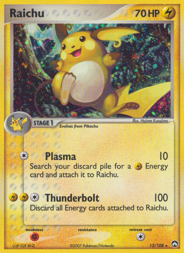 Raichu 12/108 Rare Holo card from Power Keepers