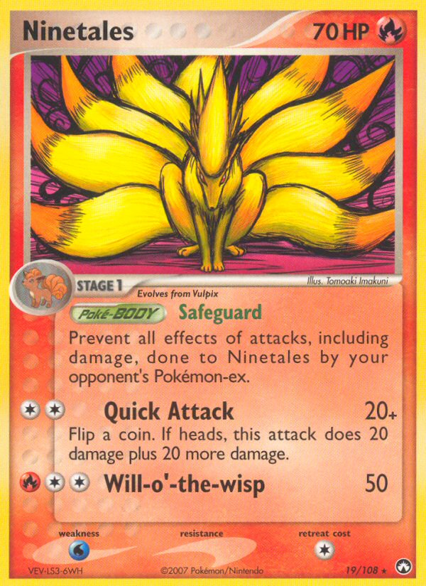 Ninetales 19 Rare card from Power Keepers