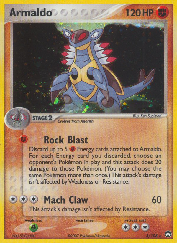 Armaldo 3 Rare Holo card from Power Keepers