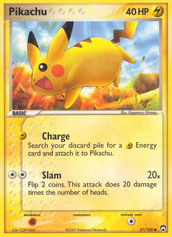 Pikachu 57 Common card from Power Keepers